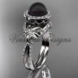 Platinum, pearl, flower, halo engagement ring VFBP301017