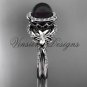 Platinum, pearl, flower, halo engagement ring VFBP301017