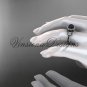 Platinum, pearl, flower, halo engagement ring VFBP301017