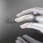 14kt white gold, pearl, diamond, leaf and vine, floral, halo engagement ring VFP301016