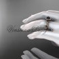 14kt rose gold, pearl, diamond, leaf and vine, floral, halo engagement ring VFBP301016
