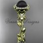 14kt yellow gold, pearl, diamond, leaf and vine, floral, halo engagement ring VFBP301016