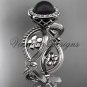 14kt white gold, pearl, flower, halo engagement ring VFBP301014
