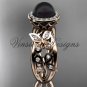 14kt rose gold, pearl, diamond, butterfly, halo engagement ring VFBP301013