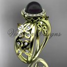 14kt yellow gold, pearl, diamond, butterfly, halo engagement ring VFBP301013