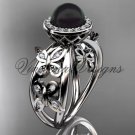 Platinum, pearl, diamond, butterfly, halo engagement ring VFBP301013