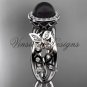 Platinum, pearl, diamond, butterfly, halo engagement ring VFBP301013