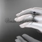 14kt white gold pearl, diamond leaf and vine, floral, halo engagement ring VFBP301012