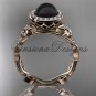 14kt rose gold pearl, diamond leaf and vine, floral, halo engagement ring VFBP301012