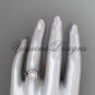14k rose gold pearl,diamond, halo engagement ring VFP301011