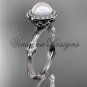platinum pearl,diamond, halo engagement ring VFP301011