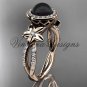 14kt rose gold pearl, flower, halo engagement ring VFBP301010