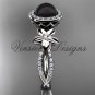 Platinum pearl, flower, halo engagement ring VFBP301010
