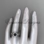 Platinum pearl, flower, halo engagement ring VFBP301010
