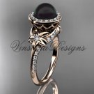 14kt rose gold pearl, diamond, flower, halo engagement ring VFBP301009
