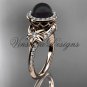14kt rose gold pearl, diamond, flower, halo engagement ring VFBP301009