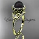 14kt yellow gold pearl, diamond, flower, halo engagement ring VFBP301009