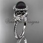 Platinum  pearl, diamond, flower, halo engagement ring VFBP301009