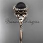 14kt rose gold pearl, diamond leaf and vine, halo engagement ring VFBP301008