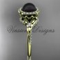 14kt yellow gold pearl, diamond leaf and vine, halo engagement ring VFBP301008
