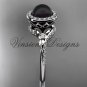 Platinum pearl, diamond leaf and vine, halo engagement ring VFBP301008