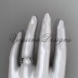 Platinum  pearl, diamond leaf and vine halo engagement ring VFP301007
