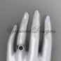 14kt white gold pearl, diamond leaf and vine halo engagement ring VFBP301007