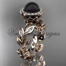 14kt rose gold pearl, diamond leaf and vine halo engagement ring VFBP301007
