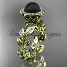 14kt yellow gold pearl, diamond leaf and vine halo engagement ring VFBP301007