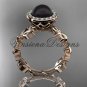 14kt rose gold pearl, diamond leaf and vine engagement ring VFBP301006