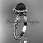 14kt white gold pearl, diamond halo, eternity engagement ring VFBP301005