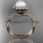14kt rose gold diamond, pearl engagement ring VFP301003