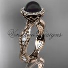 14kt rose gold diamond, pearl engagement ring VFBP301003