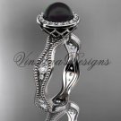 Platinum  diamond, pearl engagement ring VFBP301003