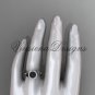 14kt white gold diamond leaf and vine, pearl engagement ring VFBP301002
