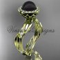 14kt yellow gold diamond leaf and vine, pearl engagement ring VFBP301002