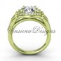14kt yellow gold diamond Fleur de Lis, eternity, One Moissanite engagement ring VD208126