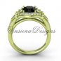 14kt yellow gold diamond Fleur de Lis, eternity, Black Diamond engagement ring VD208126