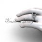 14kt white gold diamond Fleur de Lis, engagement ring, Black Diamond engagement set VD208126S