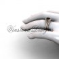 14kt rose gold diamond Fleur de Lis, engagement ring, Black Diamond engagement set VD208126S
