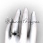 Platinum diamond Fleur de Lis, engagement ring, Black Diamond engagement set VD208126S