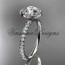 14kt white gold engagement ring "Forever One" Moissanite VD10082