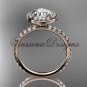 14kt rose gold engagement ring "Forever One" Moissanite VD10082
