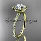 14kt yellow gold engagement ring "Forever One" Moissanite VD10082