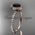 14kt rose gold engagement ring Black Diamond VD10082