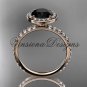 14kt rose gold engagement ring Black Diamond VD10082