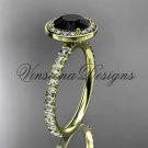 14kt yellow gold engagement ring Black Diamond VD10082