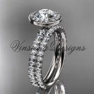 14k white gold engagement ring, wedding band, engagement set VD10082S