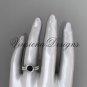 Platinum engagement ring, wedding band, engagement set, Black Diamond VD10082S
