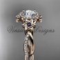 14kt rose gold diamond, Star of David ring, jewish ring, engagement ring VH10012